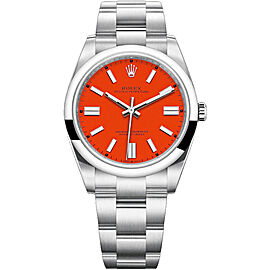 Rolex Oyster Perpetual Coral Red Dial 2020 New Men's Watch