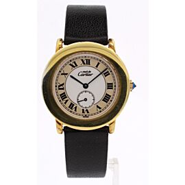 CARTIER Must De Cartier Ronde Vermeil Gold Sterling Watch