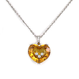 Chopard Happy Diamond Yellow Stone Heart 18k White Gold Pendant