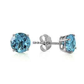 0.95 CTW 14K Solid White Gold Welcome Light Blue Topaz Earrings