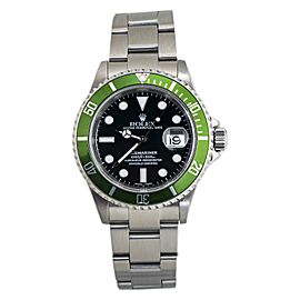 Rolex Submariner 16610LV Date Rehaut Kermit D Serial Watch 40mm with