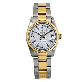 Rolex Datejust 8K YG TwoTone White Dial Automatic Midsize Watch