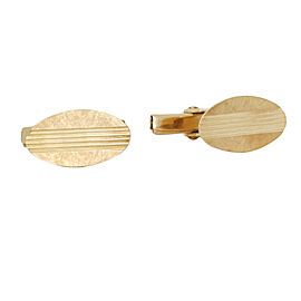 Men's Florentine Groove Oval Cufflinks in 14k Yellow Gold