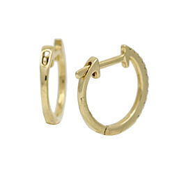 Women's Minimalist Diamond Hoop Earrings