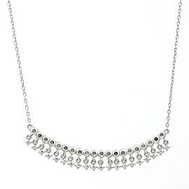 Women's Cable Smile Bar with Dangling Diamonds Necklace