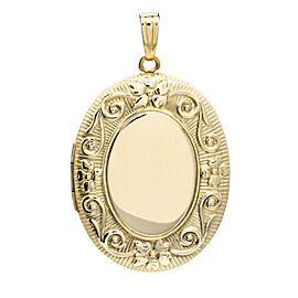 Women's Engravable Oval Locket in 14k Yellow Gold