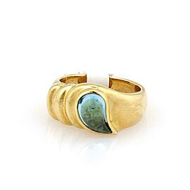 Chopard Tear Drop Blue Topaz 18k Yellow Gold Band Ring