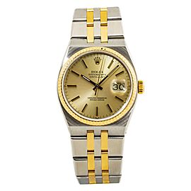 Rolex Datejust OysterQuartz 18k TwoTone Champagne Dial Men's Watch 36mm