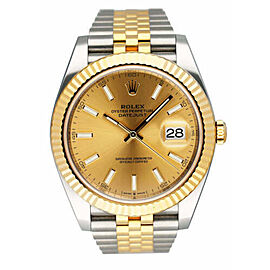 Rolex Datejust 18K 2Tone Jubilee Champagne Automatic Watch 40mm Complete