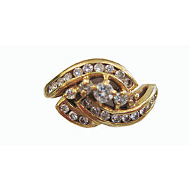 14K YELLOW GOLD DIAMOND LADIES RING SIZE 6.25