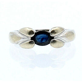 14k White Gold Sapphire Ladies Ring Size 3