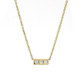 Jennifer Rivera Minimo Diamond Bar Necklace in 18k Yellow Gold