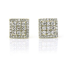 Diamond Earrings in Yellow Gold Square 14k Screwback Statement Studs