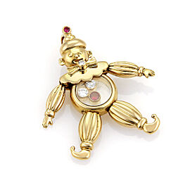 Chopard Animated Diamonds & Rubies 18k Yellow Gold Clown Pendant