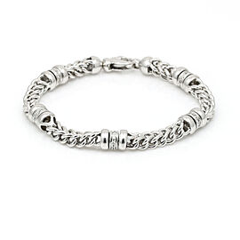 Women's Italian Diamond Station Link Bracelet in 14k White Gold