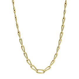 Italian Semi-Hollow Oval Link Chain in 18k Yellow Gold 28" Long