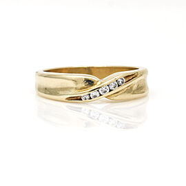 Women's X Diamond Wedding Anniversary Band Ring in 14k Yellow Gold