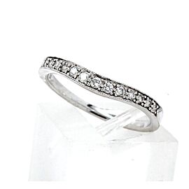 Estate 18k White Gold .40ct Diamond Curved Ladies Ring Band