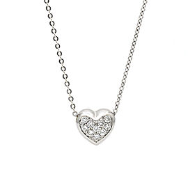 Women's Pave Diamond Heart Pendant Necklace in 14k White Gold