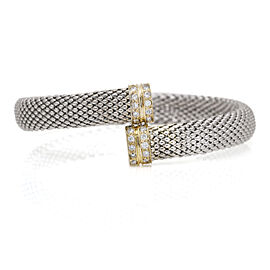 Diamond Bypass Woven Bangle Bracelet