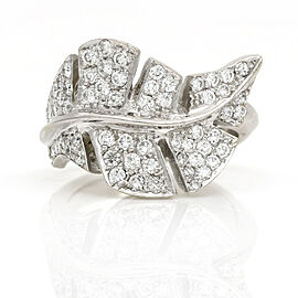 Women's Pave Diamond Leaf Statement Ring