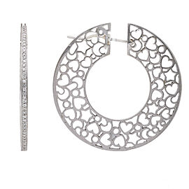 Pasquale Bruni Heart Moon Stars Openwork Diamond Hoop Earrings