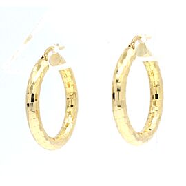 Fine Estate 14k Yellow Gold Hoop Earrings Italy