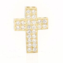 Fine Estate Genuine 14k Solid Yellow Gold Cross Pendant Charm Crystals