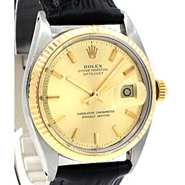 Mens ROLEX Oyster Perpetual Datejust 36mm Gold Stick Dial Watch