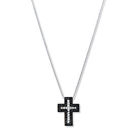 Gemoro 18K White Gold with Black Diamond Necklace