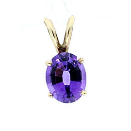 14K YELLOW GOLD OVAL AMETHYST PENDANT CHARM