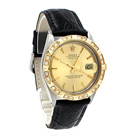 Mens ROLEX Oyster Perpetual Datejust 36mm Gold Stick Dial Diamond Watch