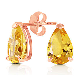 3.15 CTW 14K Solid Rose Gold Allure Citrine Stud Earrings