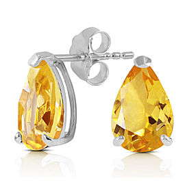 3.15 CTW 14K Solid White Gold Stand Still And Let Citrine Earrings