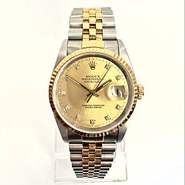 ROLEX DATEJUST Automatic Diamond Dial Watch Jubilee Bracelet