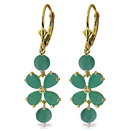 5.32 CTW 14K Solid Gold Chandelier Earrings Natural Emerald