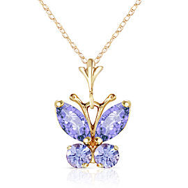 0.6 CTW 14K Solid Gold Butterfly Necklace Tanzanite