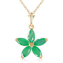 1.4 CTW 14K Solid Gold Lulu Emerald Necklace