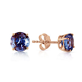 0.95 CTW 14K Solid Rose Gold Anna Tanzanite Stud Earrings