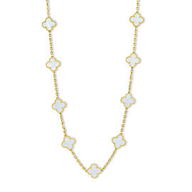 Van Cleef & Arpels 18K Yellow Gold and Mother-of-Pearl Vintage Alhambra Necklace