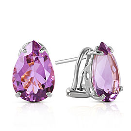 10 CTW 14K Solid White Gold Respect Amethyst Earrings