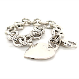 Tiffany & Co Estate Heart Charm Bracelet Sterling Silver