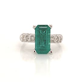 Natural Emerald Diamond Ring Size 6 14k Gold 2.95 TCW Certified $5,950 113434