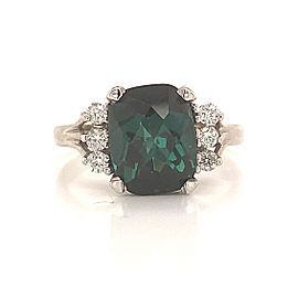 Natural Tourmaline Diamond Ring Size 6.5 14k Gold 3.5TCW Certified $4,290 121153