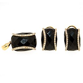 Effy Yellow Gold Onyx and Diamond Jewelry Set