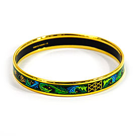 Hermes Metal And Cloisonne Bangle Bracelet