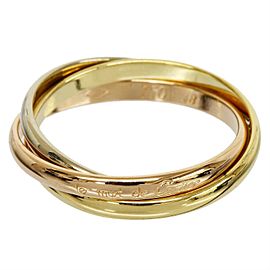 Cartier 18K Yellow White And Pink Gold Trinity Ring Size 4.75