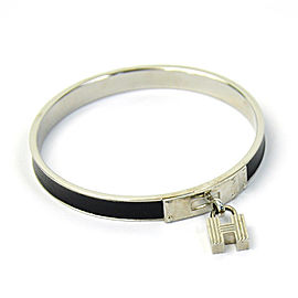 Hermes H Lock Metal Leather Bangle Bracelet