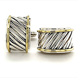 David Yurman Estate Cufflinks 14k Gold Sterling Silver 13.8 Grams DY52