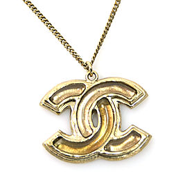 Chanel Gold Tone Metal CC Logo Plastic Necklace